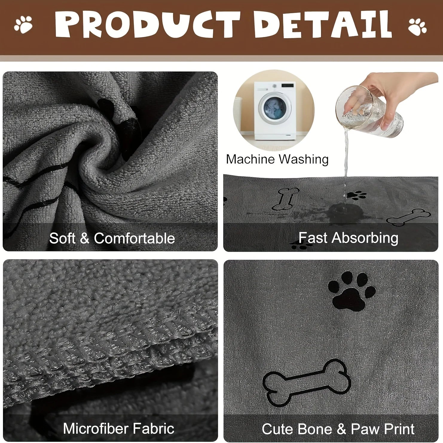 Premium Microfiber Pet Drying Towel