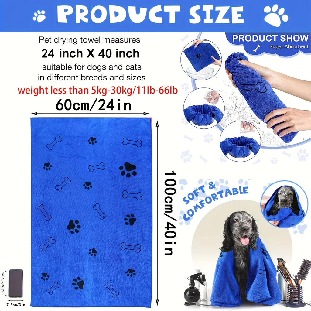 Premium Microfiber Pet Drying Towel